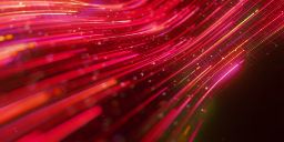 Red-themed, multicoloured digital lines on a computer screen