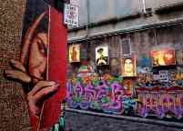 The graffiti-covered walls of Hosier Lane in Melbourne’s CBD.