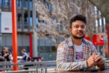 International student Abdullah on Wakefield Street, Hawthorn campus