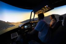an image of Swinburne students using the Aviation Simulation lab