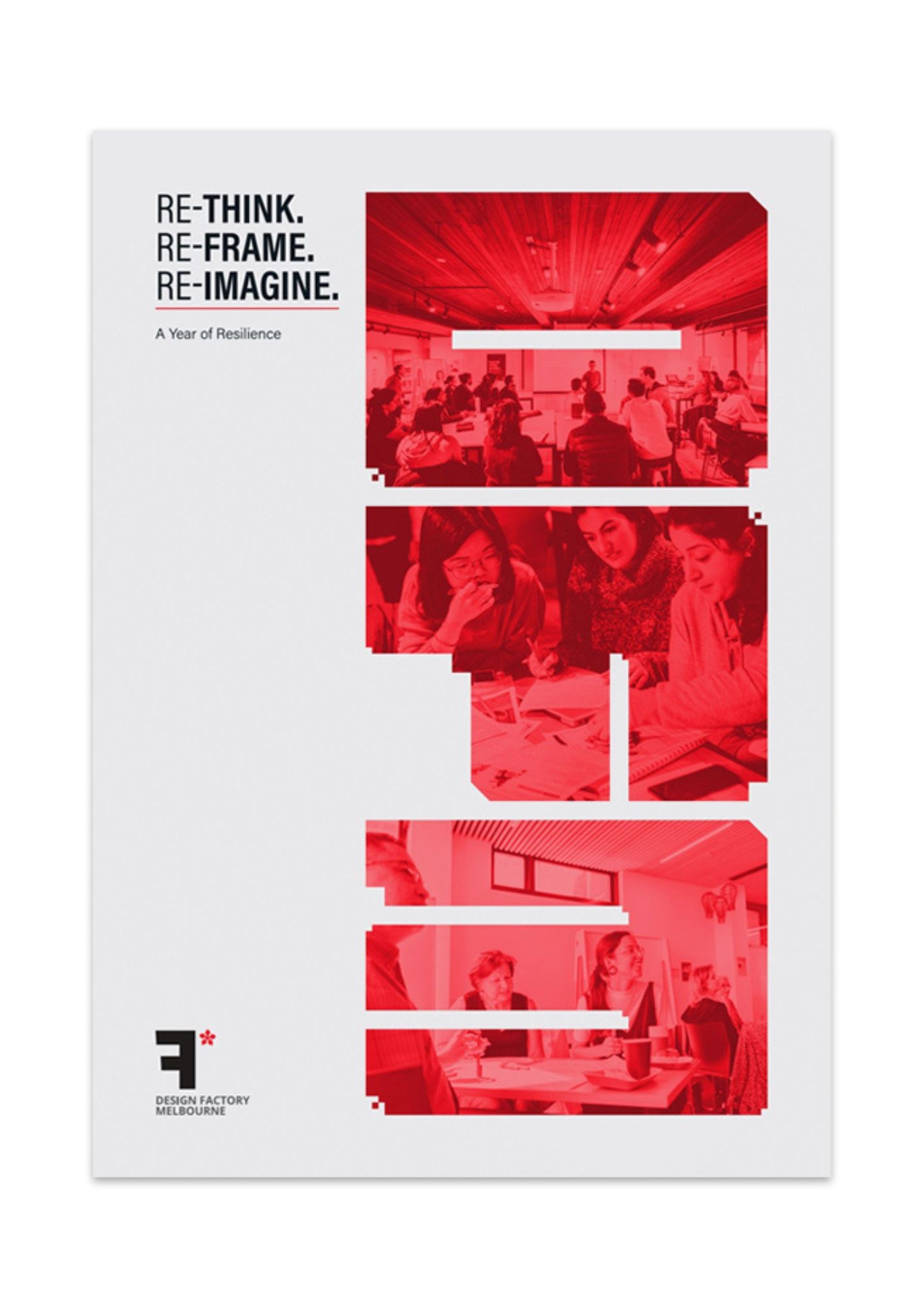 Re-think Re-frame Re-imagine book cover – Design Factory Melbourne