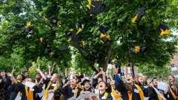 Children graduating from a study program