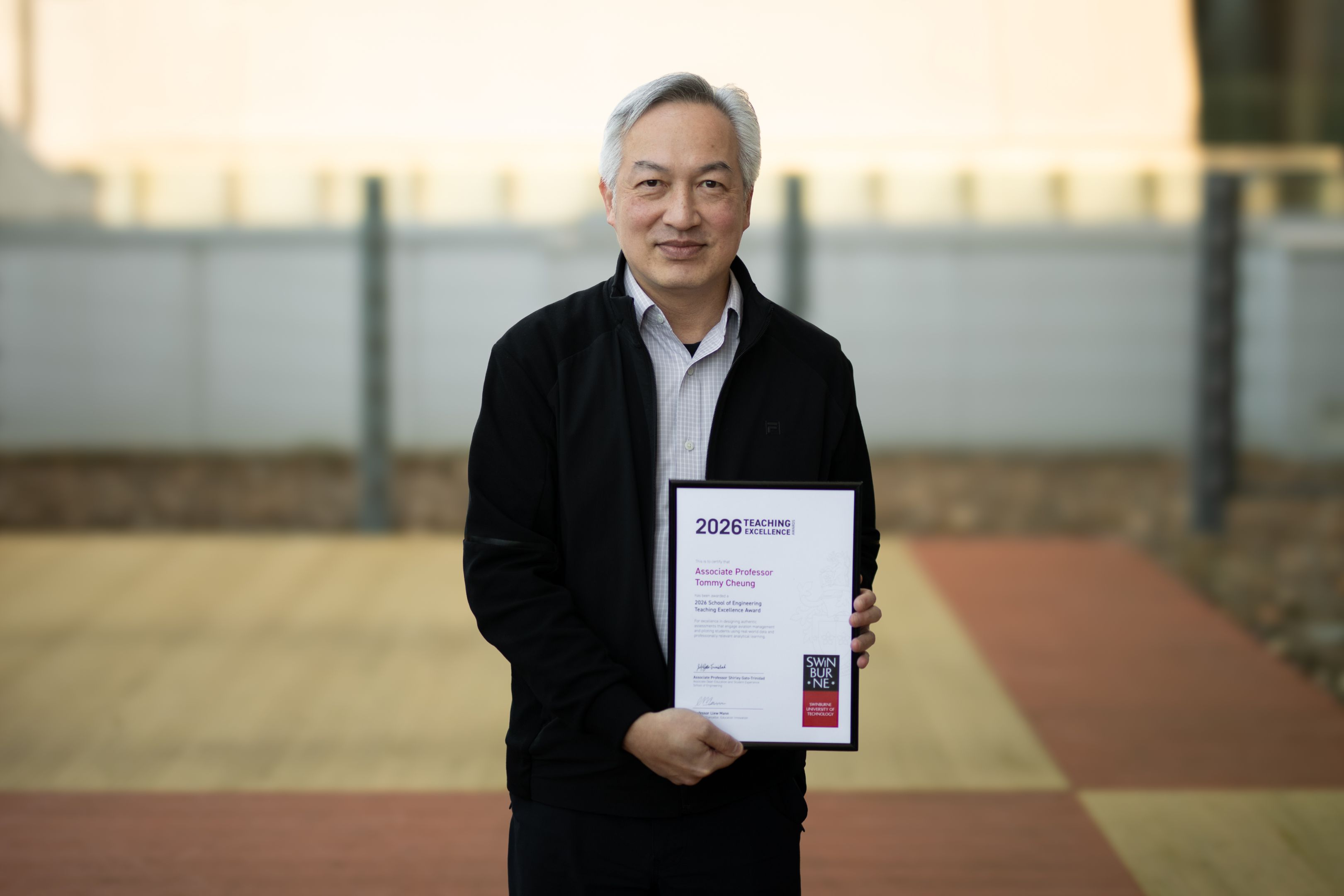 2026 School Teaching Excellence Award recipient Associate Professor Tommy Cheung with his certificate