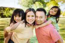 Happy family of four