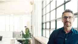 Mature businessman working in a modern office.