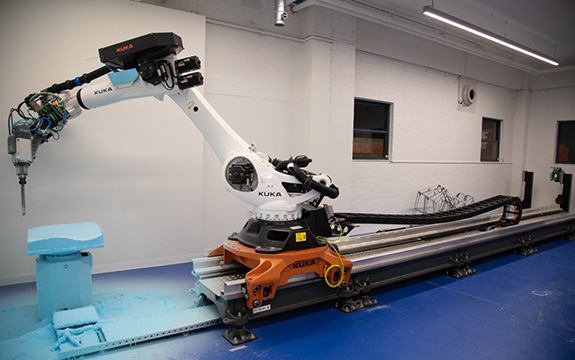 large KUKA robot in action