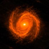 artist impression of galaxy Messier 81, located in the northern constellation of Ursa Major