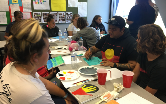 Nathan Patterson working with Marngo Designing Futures students