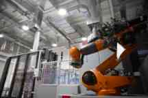 View of robotic arm and other machinery at CSIRO Industry 4.0 Testlab Clayton