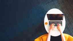 A person using a laptop