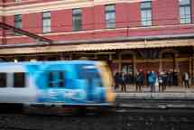 Waiting for train at Flinders Street Station in Melbourne, Victoria