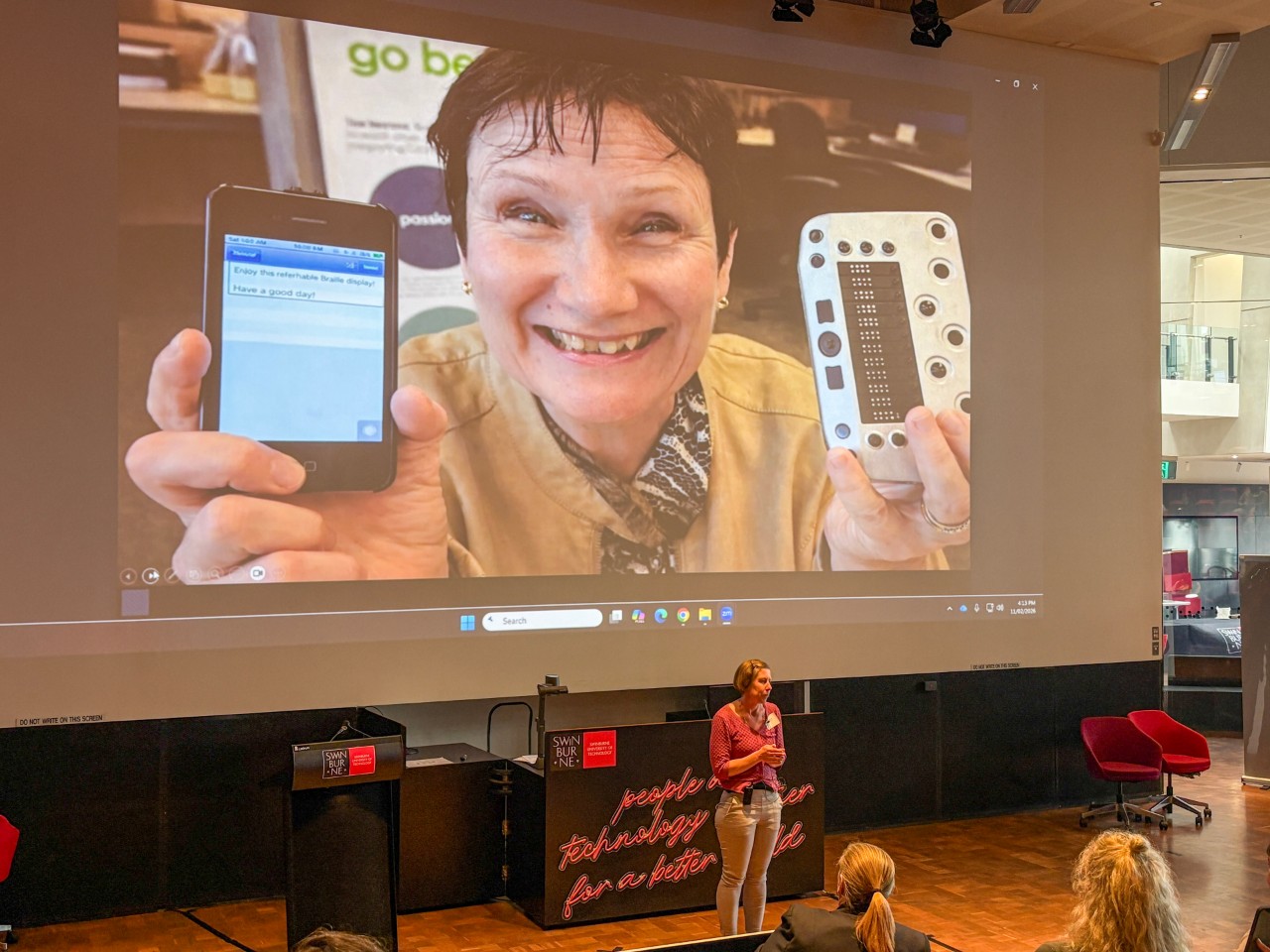 Liz Doyle's thesis exploresd how technology improvements to mainstream technology could improve the lives of people with deafblindness