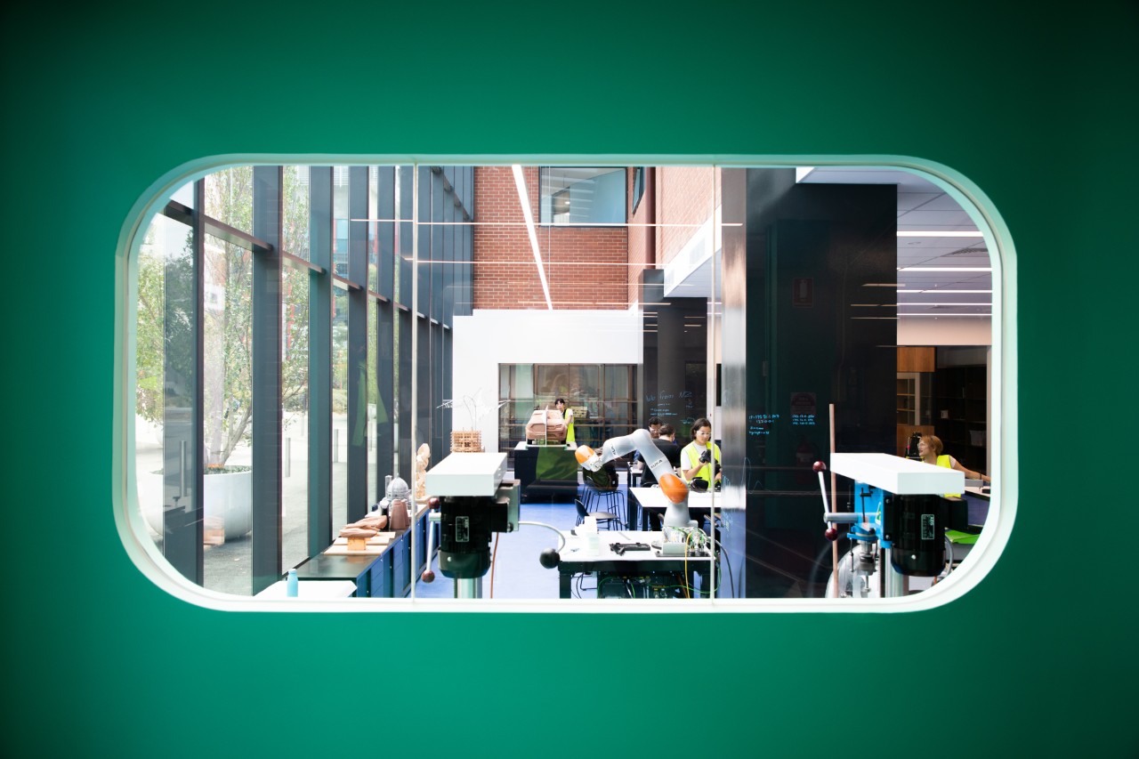 Photograph of ProtoLab through a window