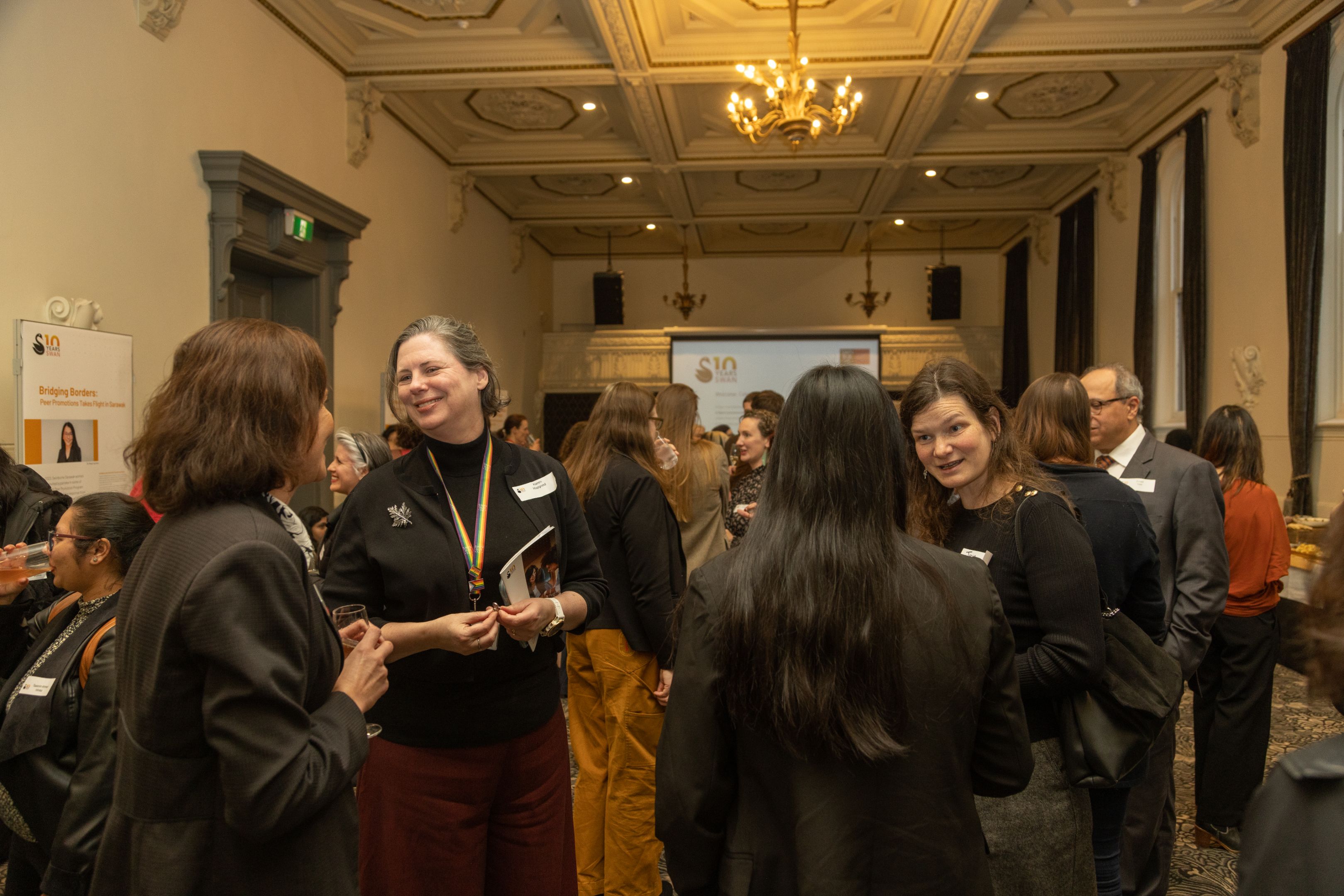 Attendees enjoying SWAN's 10-year celebration.