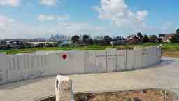 View of panels along the Melbourne Korean War Memorial