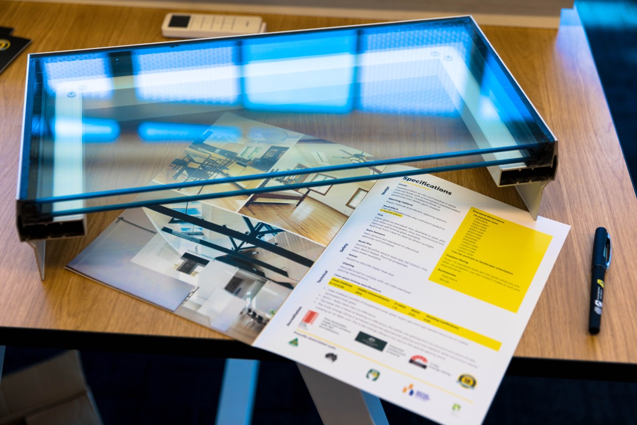 Sectional view of Atlite skylight