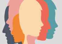 Abstract people and crowd. Concept of fusion of thoughts