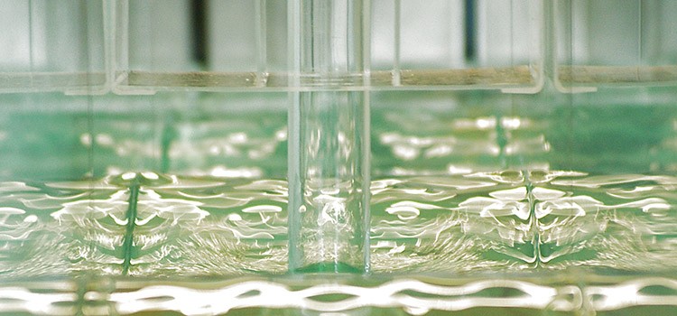 Swinburne's 11 metre wave channel facility is used for studies of the fundamental fluid dynamics of waves interacting with generic wave-energy converters.