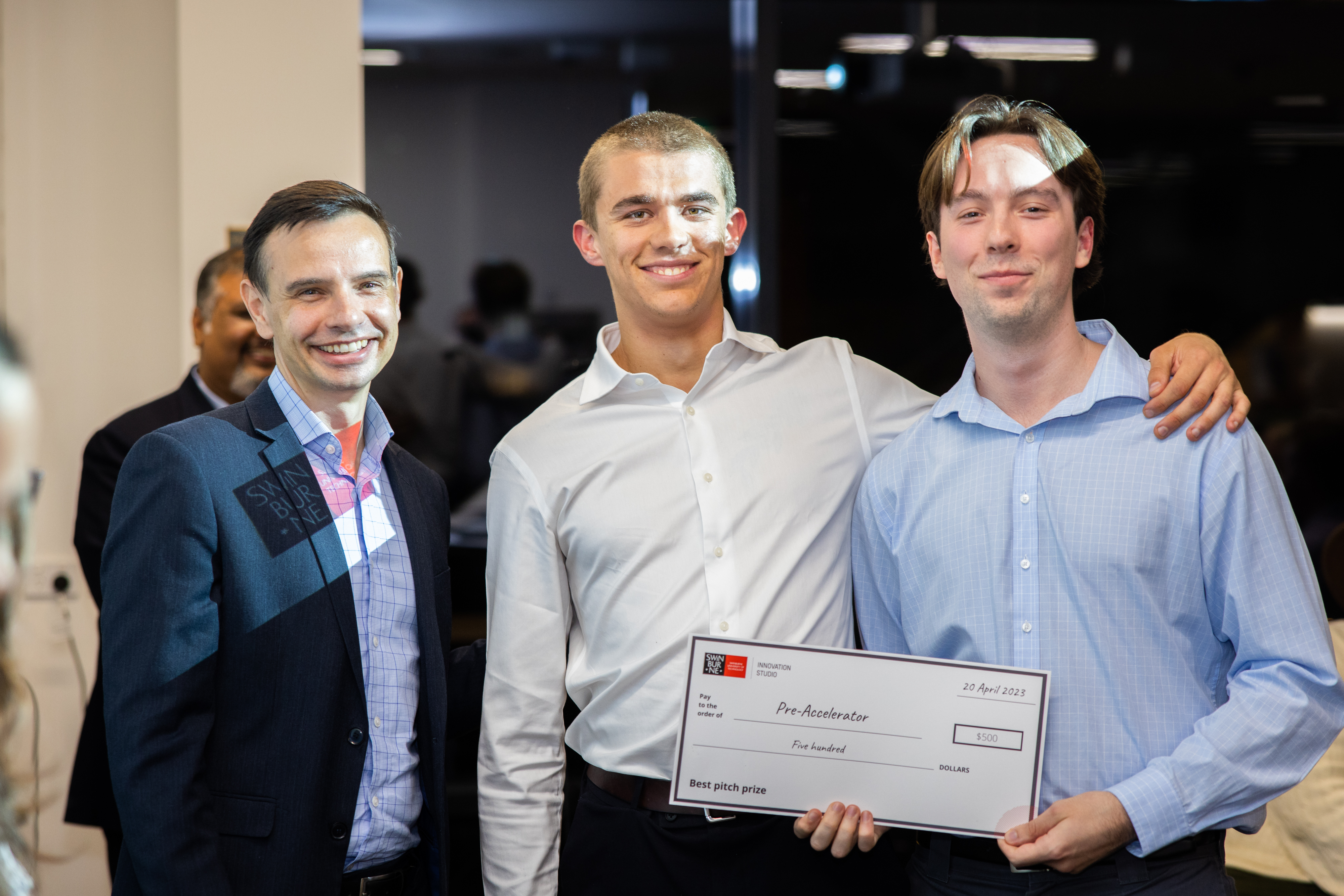 three professionals at event