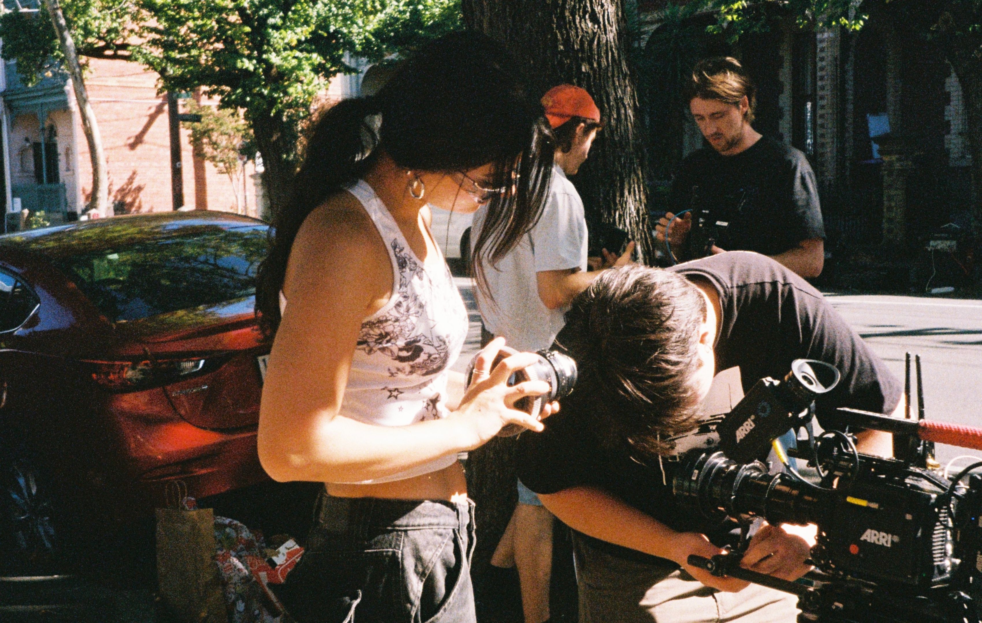 Angela Lopez on set of the ‘Even Better’, working as a producer for the music video selected for Tribeca Film Festival 2025. 
