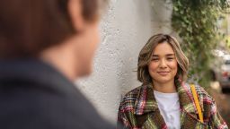 Student smiling at camera