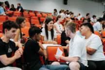 Swinburne students getting to know each other during orientation
