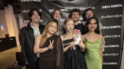 The crew of ‘Even Better’ at the Tribeca Film Festival 2025 with Swinburne alumni Angela Lopez (in green) and Jordan Ruyi Blanch (back row, far left) in attendance.  
